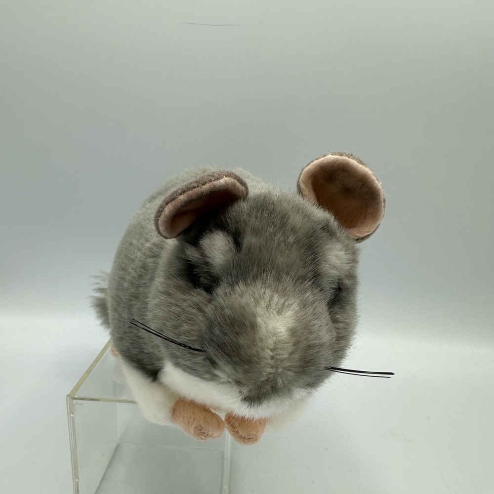 Vintage Uni-Toys Plush Chinchilla Gray White Germany 10” Realistic  Hard To Find